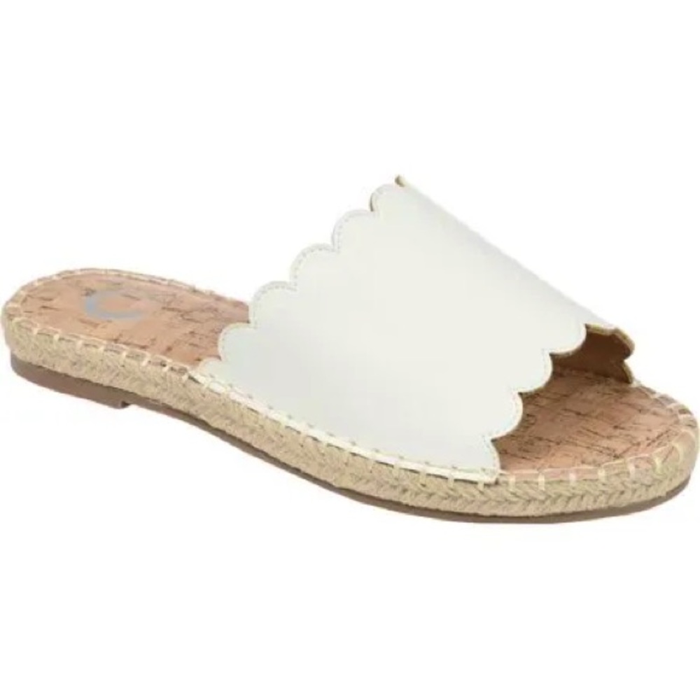 Journee Collection Marjan Women's Flat Sandals, White, 10